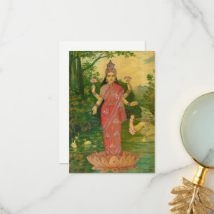 Lakshmi av Raja Ravi Varma Tack Kort