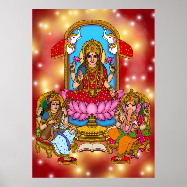 Lakshmi Ganesh-affisch Poster (Framsidan)