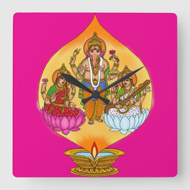 Lakshmi Ganesh väggklocka (Framsida)