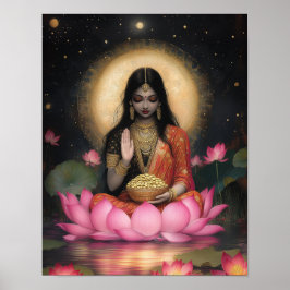 Lakshmi Goddess förmögenhet och Bra Fortune Poster