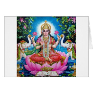 Lakshmi gudinna av kärlek, välstånd och rikedom hälsningskort
