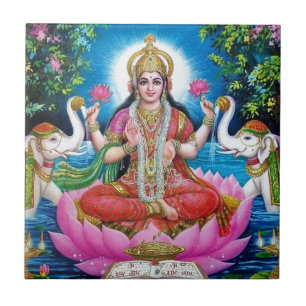 Lakshmi gudinna av kärlek, välstånd och rikedom kakelplatta
