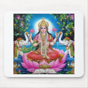 Lakshmi gudinna av kärlek, välstånd och rikedom musmatta