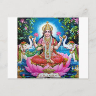 Lakshmi gudinna av kärlek, välstånd och rikedom vykort