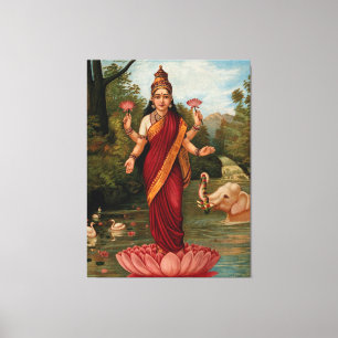 Lakshmi gudinna av rikedomförmögenhet och välst canvastryck