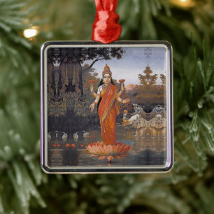LAKSHMI-gudinna - till och med stora bilder - Julgransprydnad Metall
