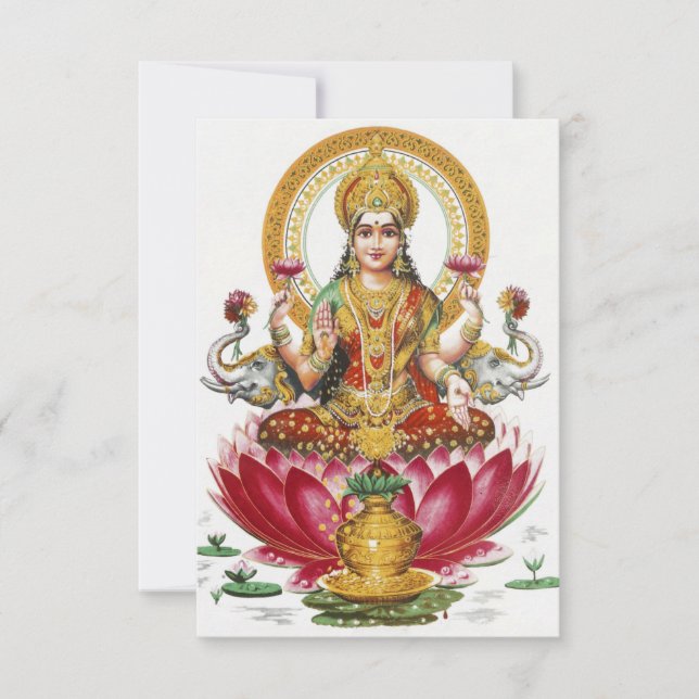 Lakshmi Hindu Goddess Tack Kort (Framsida)