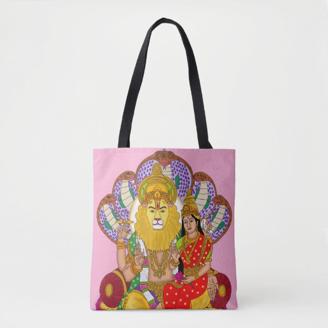 Lakshmi Narasimha Tote Bag Tygkasse (Framsida)