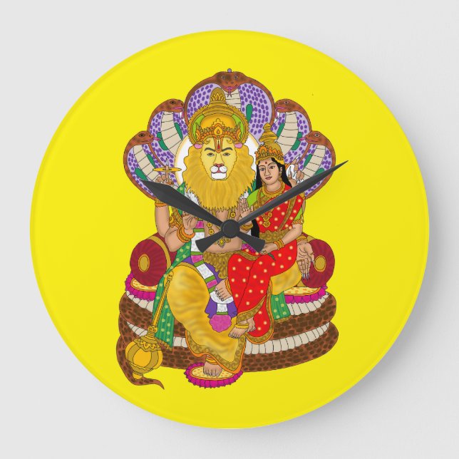 Lakshmi Narasimha Wall Clock Stor Klocka (Framsida)