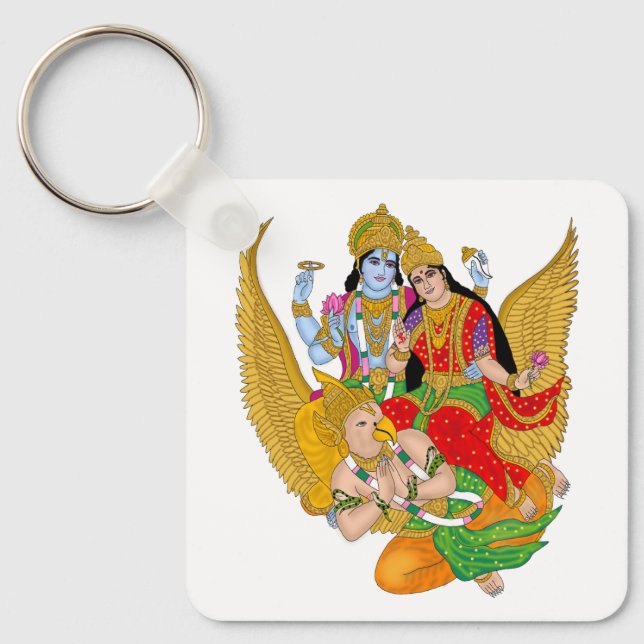 Lakshmi Narayan Keyring – Divine Keychain for Dail Nyckelring (Framsida)