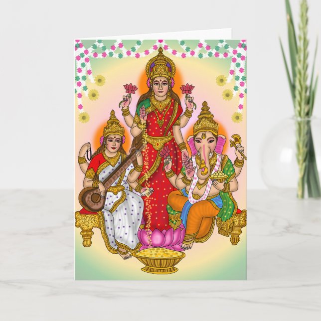 Lakshmi Saraswati Ganesha  Kort (Framsida)