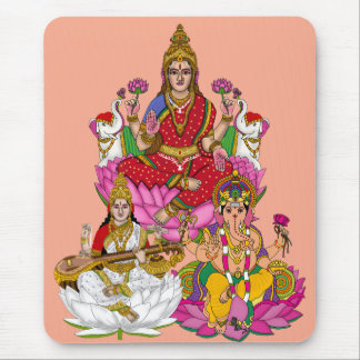 Lakshmi Saraswati Ganesha Mouse Pad Musmatta