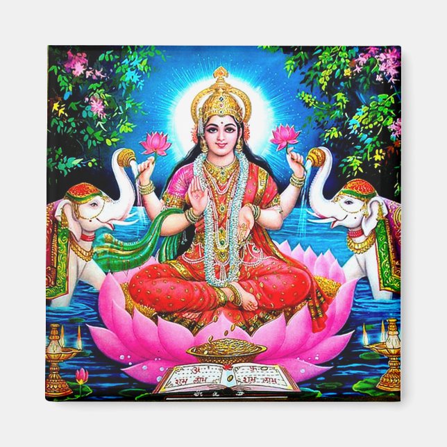 LAKSMI GODDESS OF WEALTH YOGA SQUARE MAGNETS MAGNET (Framsidan)