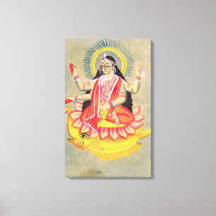 Laksmi sitta på lotus löv, c.1890 canvastryck