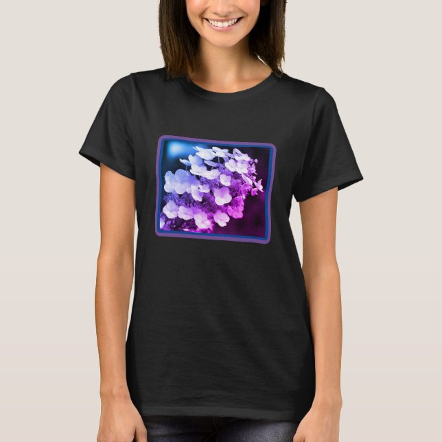 Laktecap Hydrangea Black and White Tintved T Shirt (Framsida)