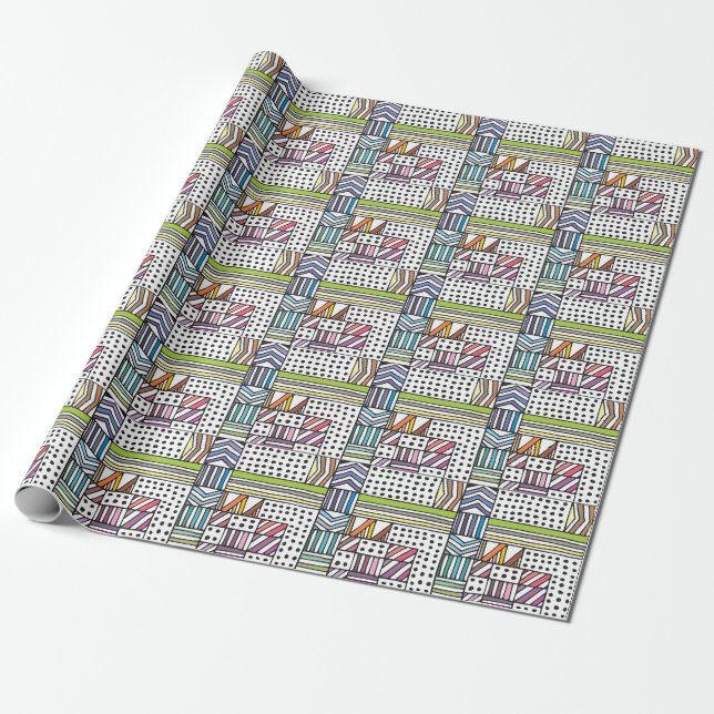 Lakted Beige Lilac: Sömlös Vintage Presentpapper (Utrullad)