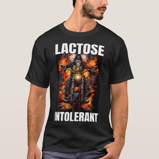 Laktos Intolerant Skeleton Laktosintolerans T Shirt (Framsida)