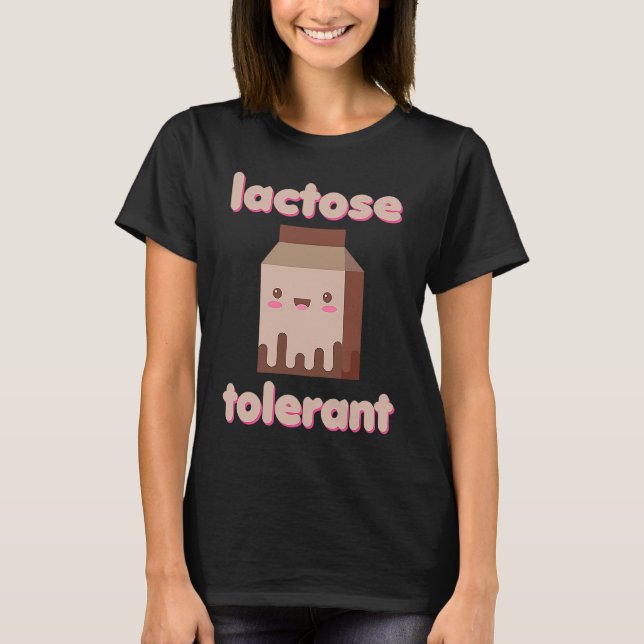 Laktos Tolerant Mjölk Dairy Fläkt Ice Cream Cheese T Shirt (Framsida)