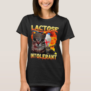 Laktosintolerant dum katt meme rolig fras katt t shirt