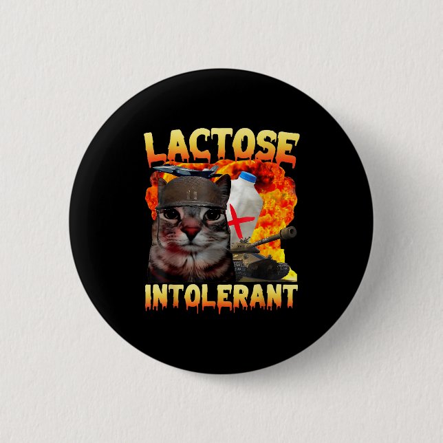 Laktosintolerant dum katt meme rolig slogan katt knapp (Framsida)