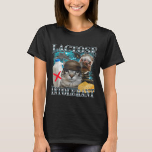 Laktosintolerant dum katt meme rolig slogan katt t shirt