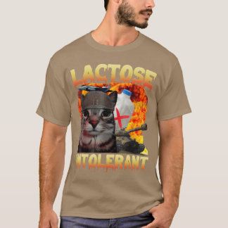 Laktosintolerant dum kattememe rolig slogan katt t shirt