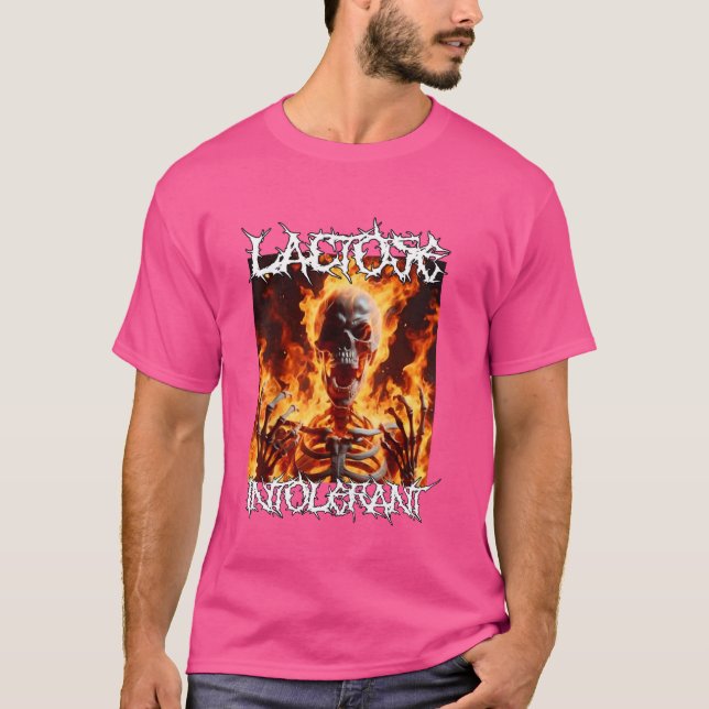Laktosintolerant Roligt Cringe Hård Skelett Meme T Shirt (Framsida)
