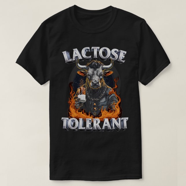 Laktostolerant Original Metall Design T Shirt (Design framsida)