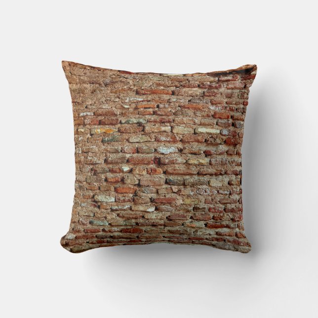 Lal Killa Indiaages antika, texturerade tegelvägg Kudde (Framsida)
