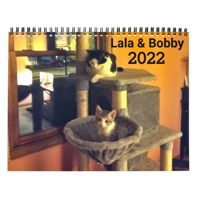 Lala & Bobby 2022 Personlig Cats Calendar Kalender (Omslag)