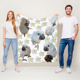 Lala Cockatoo 5 Poses Throw Blanket Fleecefilt