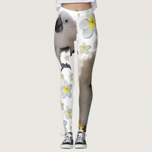 Lala som kakaduan tre poserar och Plumerias Leggings
