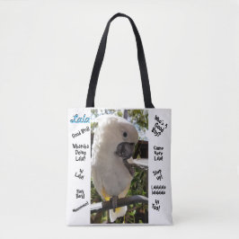 Lala the Cockatoo Tote Tygkasse