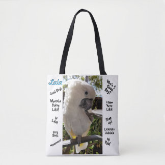 Lala the Cockatoo Tote Tygkasse