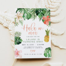 LALANI Beach Rosa Hibiscus Luau Hula 1:a födelseda