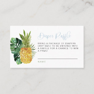 LALANI Blue Luau Tropical Diaper Raffle Card Placeringskort
