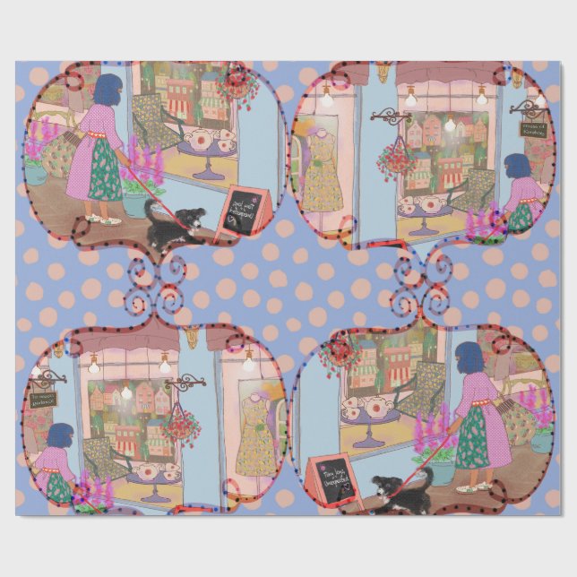 LALATOWN Shopping Day Wrapping Paper 1 Presentpapper (Platt)