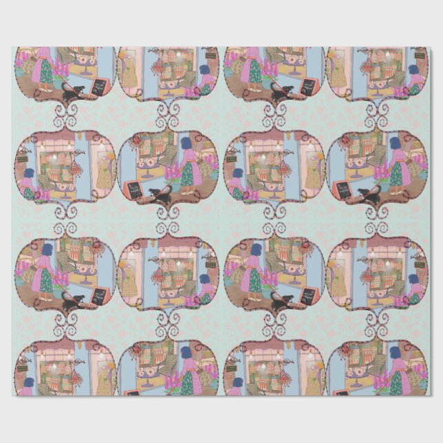 LALATOWN Shopping Day Wrapping Paper 5 Presentpapper (Platt)