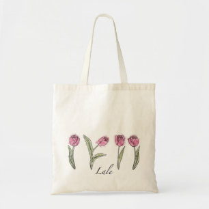 Lale (Tulpan) Floral Tote Tygkasse