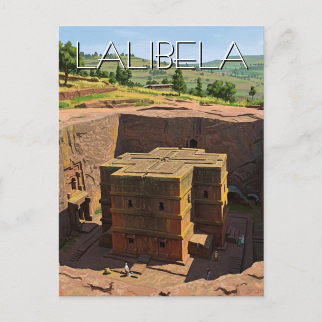 Lalibela Sten kyrkor Etiopien Vykort (Framsida)