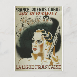 Laligue Francaise Propaganda Poster Vykort
