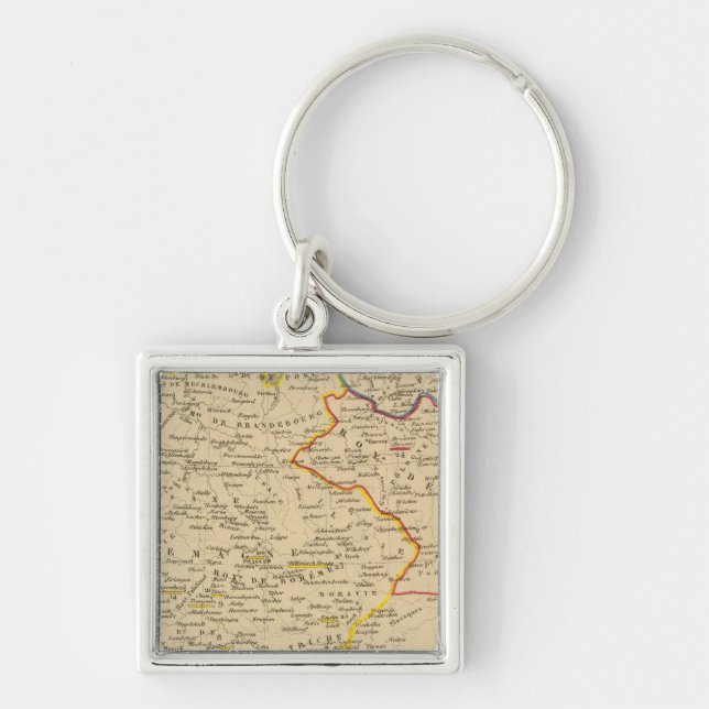 L'Allemagne 1373 a 1437 Fyrkantig Silverfärgad Nyckelring (Framsidan)