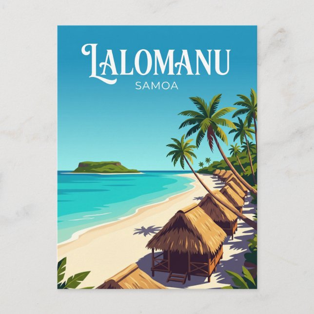 Lalomanu-stranden Samoa Vykort (Framsida)