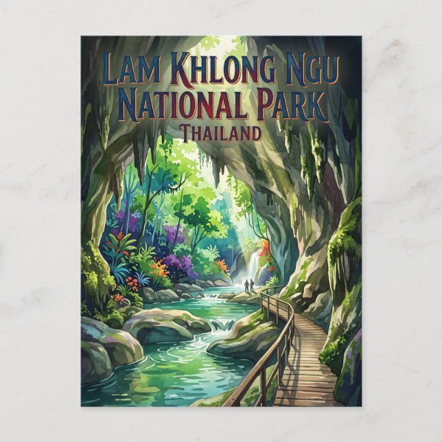 Lam Khlong Ngu nationalpark Thailand Vykort (Framsida)