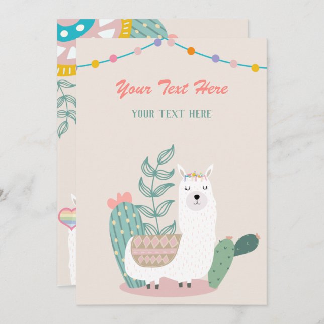 Lama Alla evenemangsinbjudan Inbjudningar (Fram/baksida)