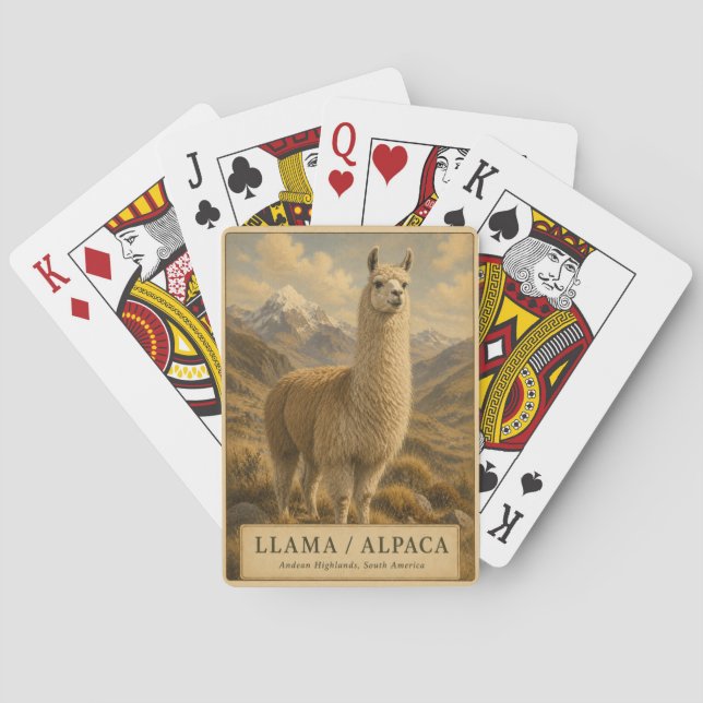 Lama Alpaca Anderna VINTAGE Casinokort (Baksidan)