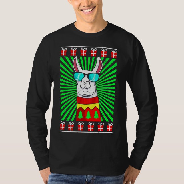 Lama Alpaca Jul - Äkta jul T Shirt (Framsida)