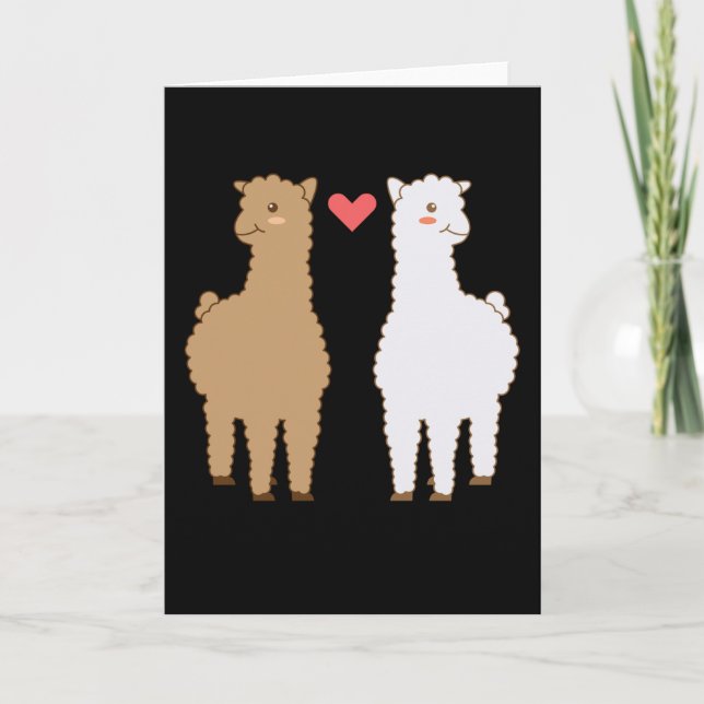 Lama Alpaca Lamas Alpacas Sött Djurdesign Kort (Framsida)