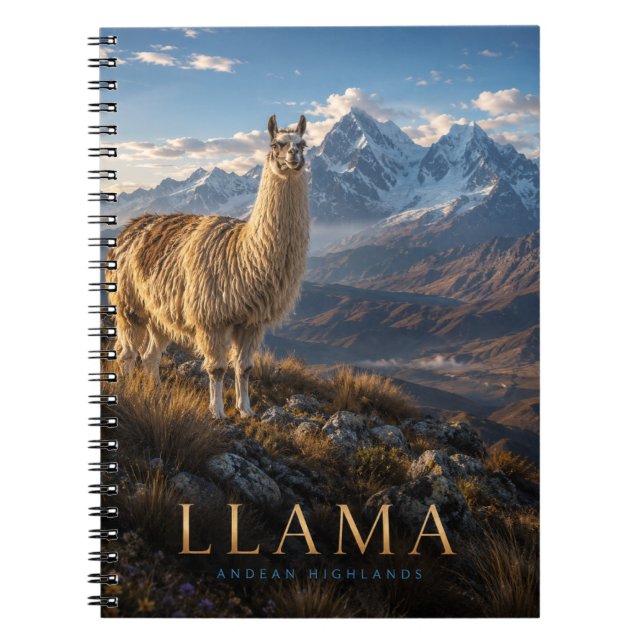 Lama Anderna högländer DJUR Anteckningsbok (Framsidan)