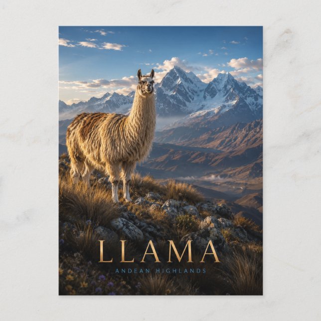 Lama Anderna högländer DJUR Vykort (Framsida)